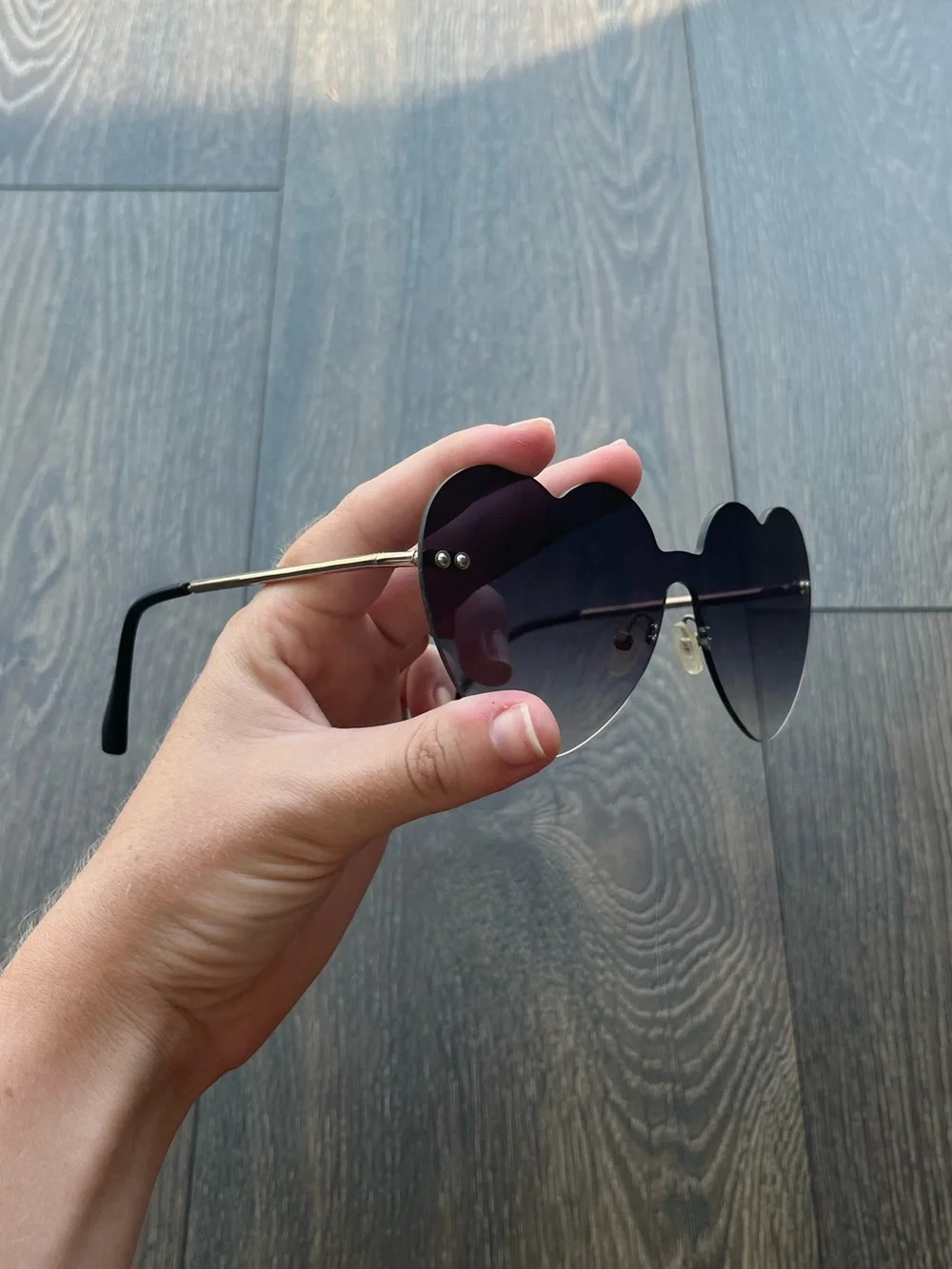 NWOT Black Heart Shaped Sunglasses